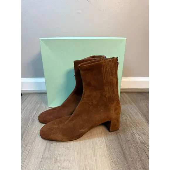 AQUAZZURA Saint Honoré 50 suede ankle boots Size EU41/US11 $950 - Picture 7 of 12